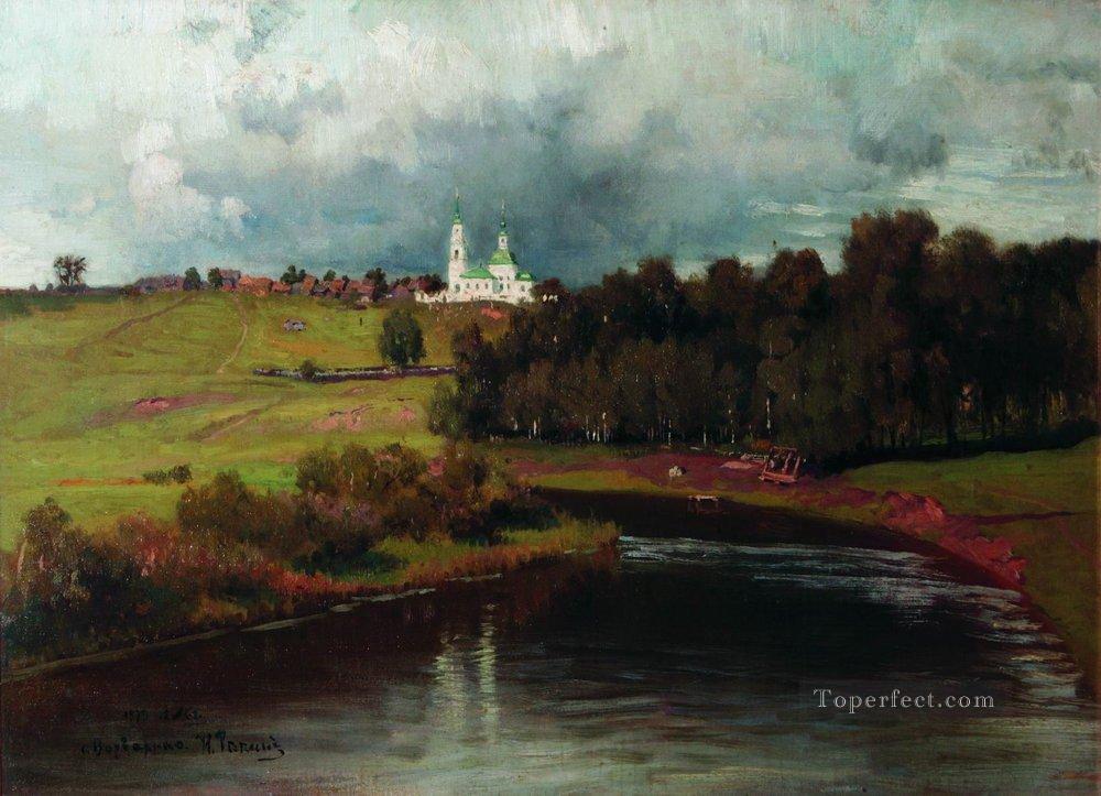 Vista del pueblo varvarino 1878 Ilya Repin Paisajes río Pintura al óleo